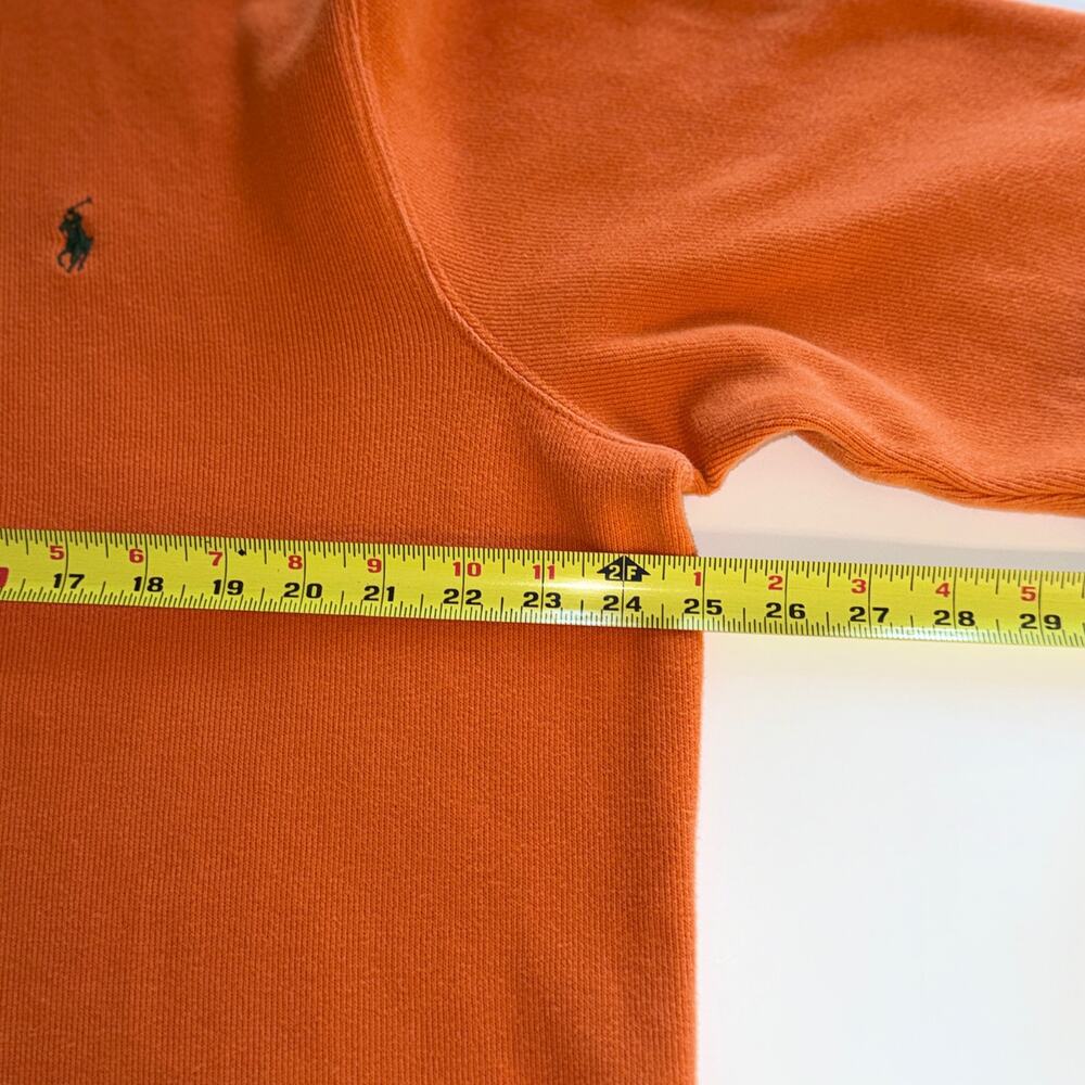 Polo Ralph Lauren Men's 1/4 Zip Sweater XL‎ Orange Pullover Logo - Picture 7 of 8